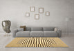 Machine Washable Solid Brown Modern Rug in a Living Room,, wshcon691brn