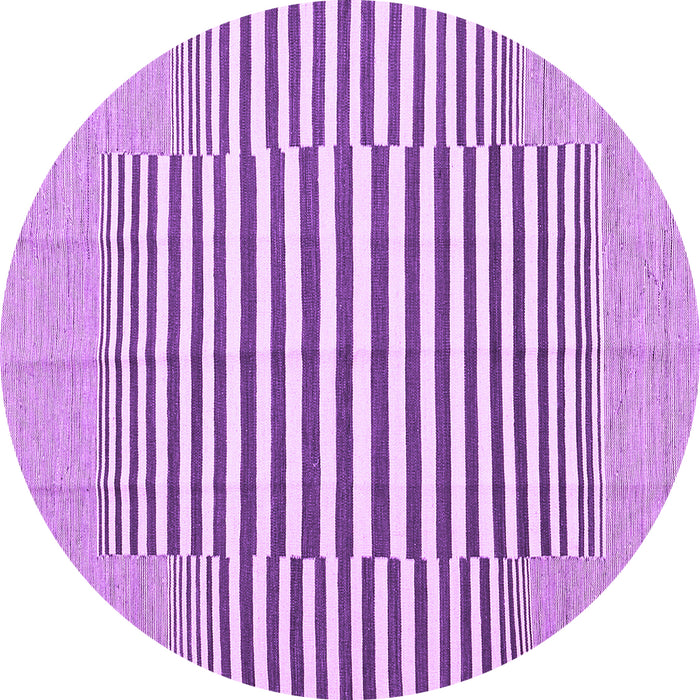 Round Solid Purple Modern Rug, con691pur