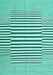 Machine Washable Solid Turquoise Modern Area Rugs, wshcon691turq