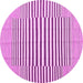 Round Machine Washable Solid Pink Modern Rug, wshcon691pnk