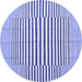 Round Solid Blue Modern Rug, con691blu