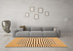 Machine Washable Solid Orange Modern Area Rugs in a Living Room, wshcon691org