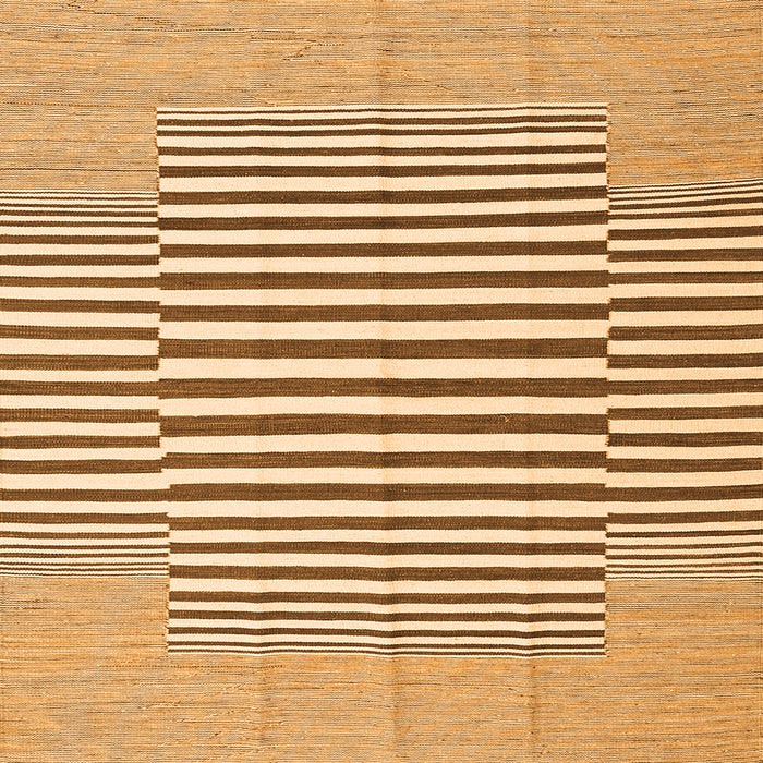 Serging Thickness of Solid Orange Modern Rug, con691org