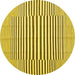 Round Solid Yellow Modern Rug, con691yw