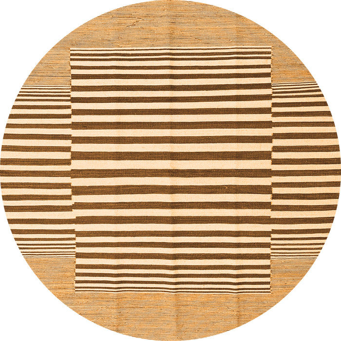 Square Solid Orange Modern Rug, con691org