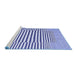 Sideview of Machine Washable Solid Blue Modern Rug, wshcon691blu