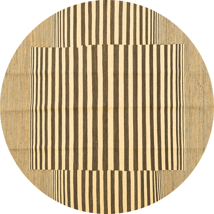 Round Solid Brown Modern Rug, con691brn