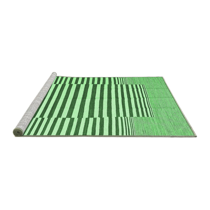 Sideview of Machine Washable Solid Emerald Green Modern Area Rugs, wshcon691emgrn