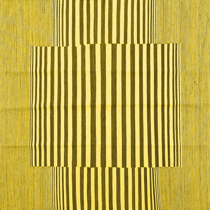 Square Machine Washable Solid Yellow Modern Rug, wshcon691yw