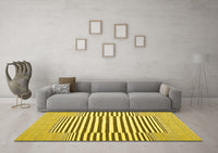 Machine Washable Solid Yellow Modern Rug, wshcon691yw