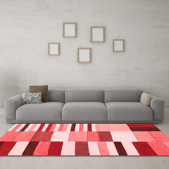 Country Red Washable Rugs