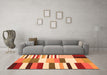 Machine Washable Southwestern Orange Country Area Rugs in a Living Room, wshcon692org