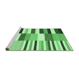 Sideview of Machine Washable Southwestern Emerald Green Country Area Rugs, wshcon692emgrn