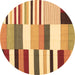 Round Southwestern Brown Country Rug, con692brn