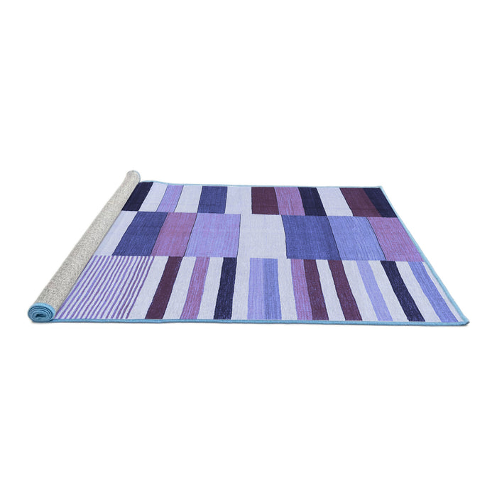 Sideview of Machine Washable Southwestern Blue Country Rug, wshcon692blu