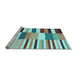 Sideview of Machine Washable Southwestern Light Blue Country Rug, wshcon692lblu