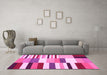 Machine Washable Southwestern Pink Country Rug in a Living Room, wshcon692pnk