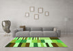 Machine Washable Southwestern Green Country Area Rugs in a Living Room,, wshcon692grn