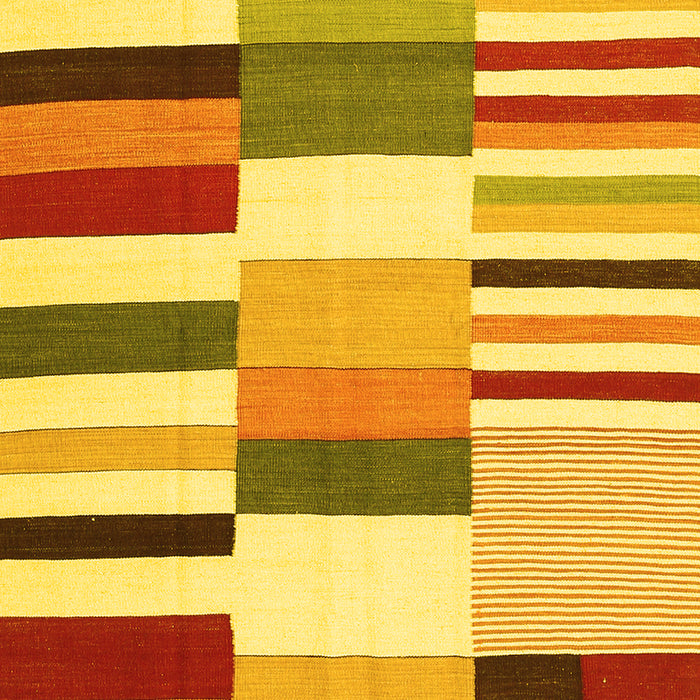 Machine Washable Southwestern Yellow Country Rug, wshcon692yw