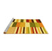 Sideview of Machine Washable Southwestern Yellow Country Rug, wshcon692yw