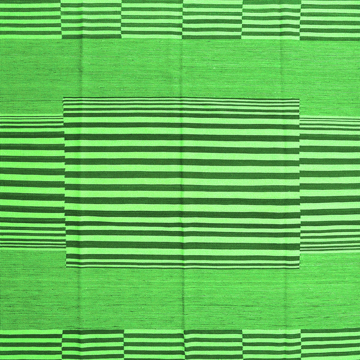 Serging Thickness of Abstract Green Contemporary Rug, con693grn