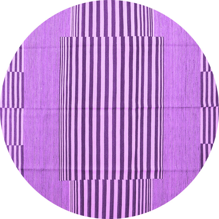 Round Machine Washable Abstract Purple Contemporary Area Rugs, wshcon693pur