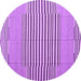 Round Machine Washable Abstract Purple Contemporary Area Rugs, wshcon693pur