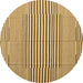 Round Abstract Brown Contemporary Rug, con693brn