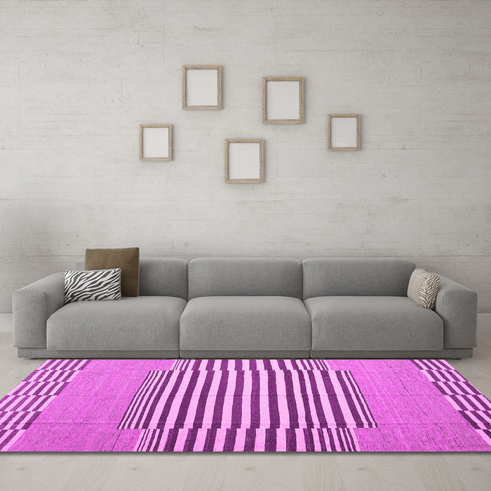 Machine Washable Abstract Pink Contemporary Rug in a Living Room, wshcon693pnk