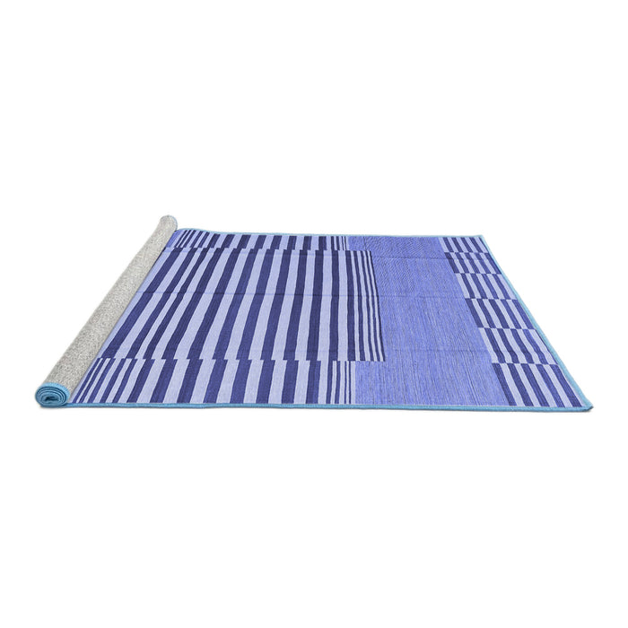 Sideview of Machine Washable Abstract Blue Contemporary Rug, wshcon693blu