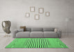 Machine Washable Abstract Emerald Green Contemporary Area Rugs in a Living Room,, wshcon693emgrn