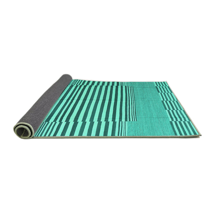 Sideview of Abstract Turquoise Contemporary Rug, con693turq