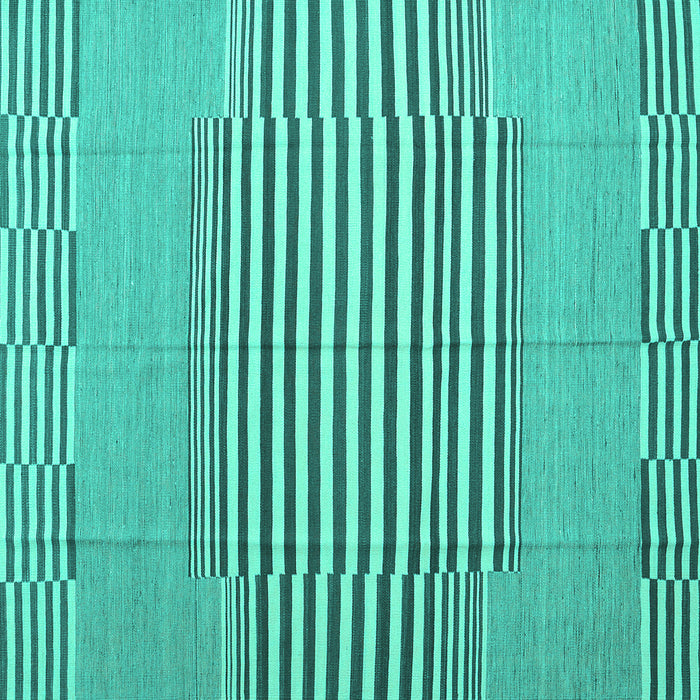 Square Abstract Turquoise Contemporary Rug, con693turq