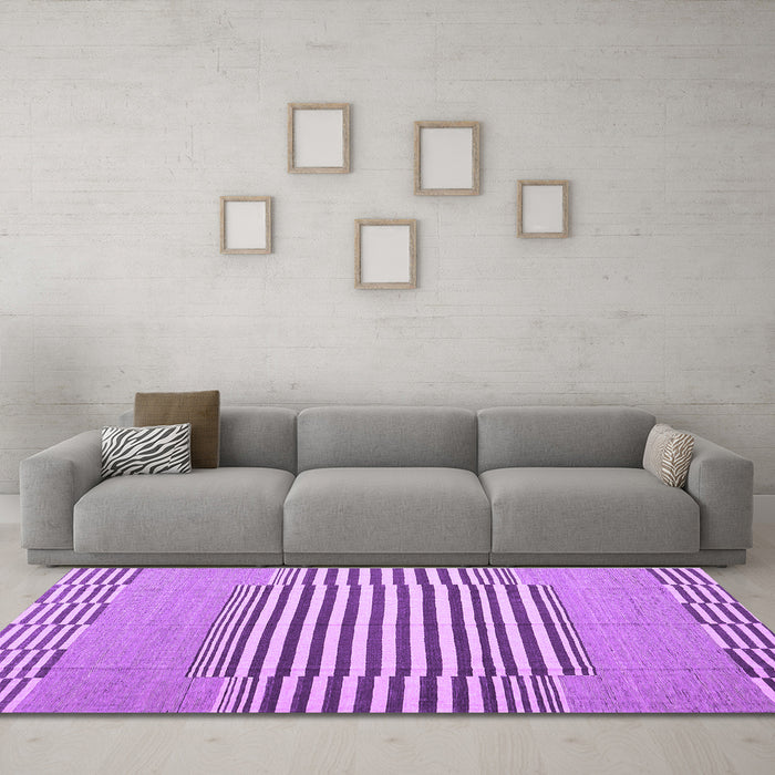 Machine Washable Abstract Purple Contemporary Area Rugs in a Living Room, wshcon693pur