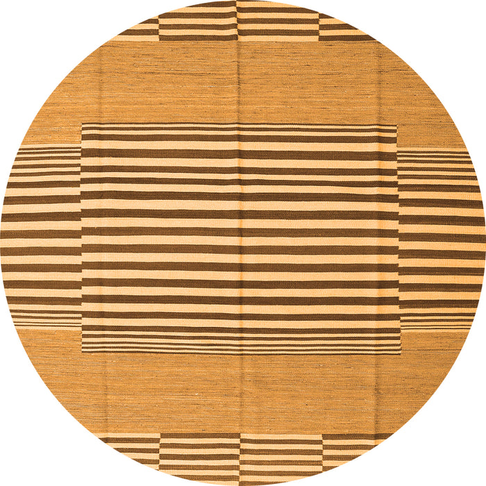 Square Abstract Orange Contemporary Rug, con693org
