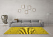 Machine Washable Abstract Yellow Contemporary Rug in a Living Room, wshcon693yw