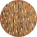 Round Southwestern Brown Country Rug, con694brn