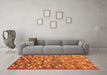 Machine Washable Southwestern Orange Country Area Rugs in a Living Room, wshcon694org