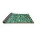 Sideview of Southwestern Turquoise Country Rug, con694turq