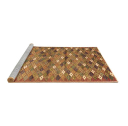 Sideview of Machine Washable Southwestern Brown Country Rug, wshcon694brn