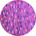 Round Machine Washable Southwestern Purple Country Area Rugs, wshcon694pur