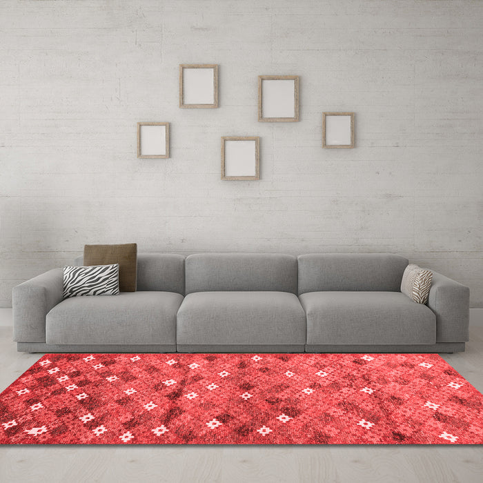 Country Red Washable Rugs