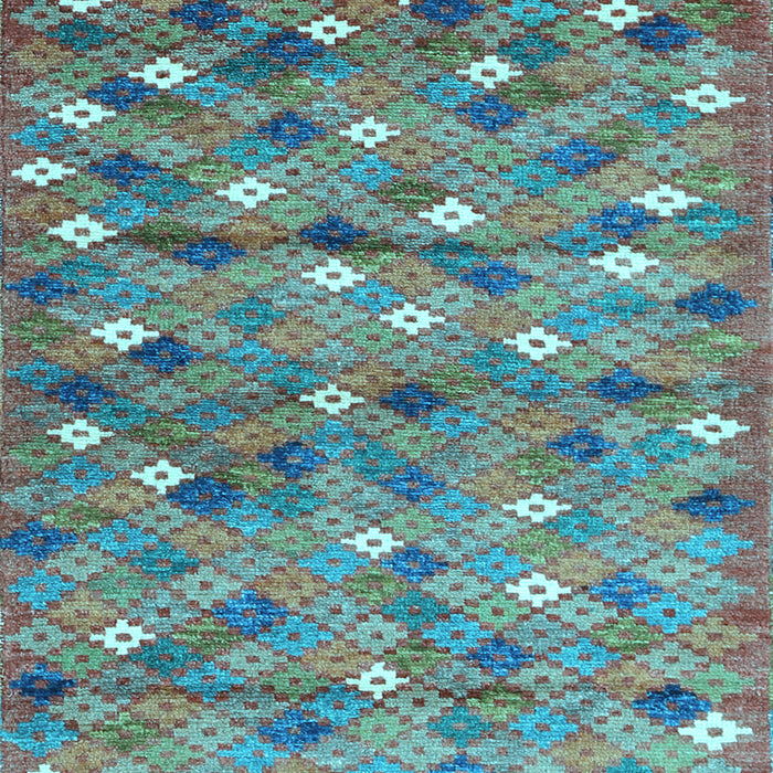 Southwestern Light Blue Country Rug, con694lblu