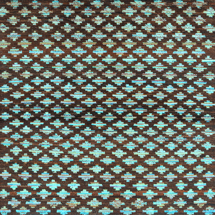 Square Abstract Light Blue Contemporary Rug, con695lblu