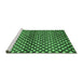 Sideview of Machine Washable Abstract Emerald Green Contemporary Area Rugs, wshcon695emgrn