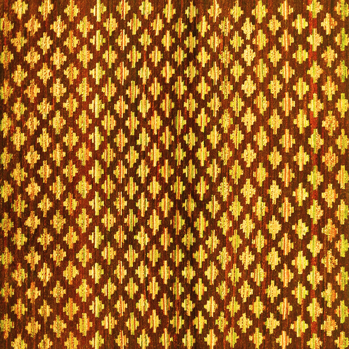 Square Abstract Yellow Contemporary Rug, con695yw