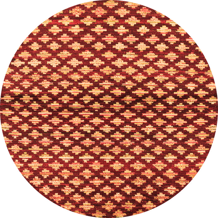 Square Abstract Orange Contemporary Rug, con695org