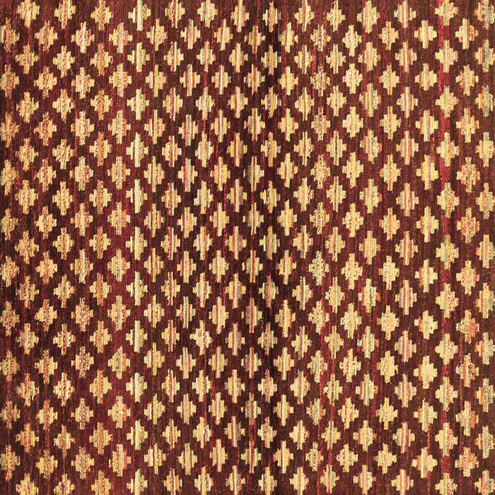 Square Machine Washable Abstract Brown Contemporary Rug, wshcon695brn