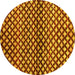 Round Abstract Yellow Contemporary Rug, con695yw