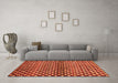 Machine Washable Abstract Orange Contemporary Area Rugs in a Living Room, wshcon695org